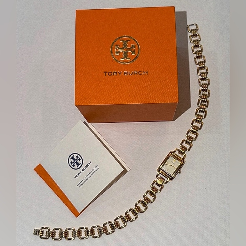 NIB Tory Burch "The Elanor" 3 in one Beautiful long gold watch, wrap or strap - Picture 6 of 11